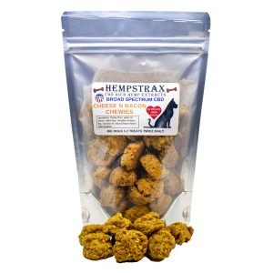 Hempstrax Cheese and Bacon CBD Dog Treats with 10mg of CBD and Broad Spectrum Hemp Oil