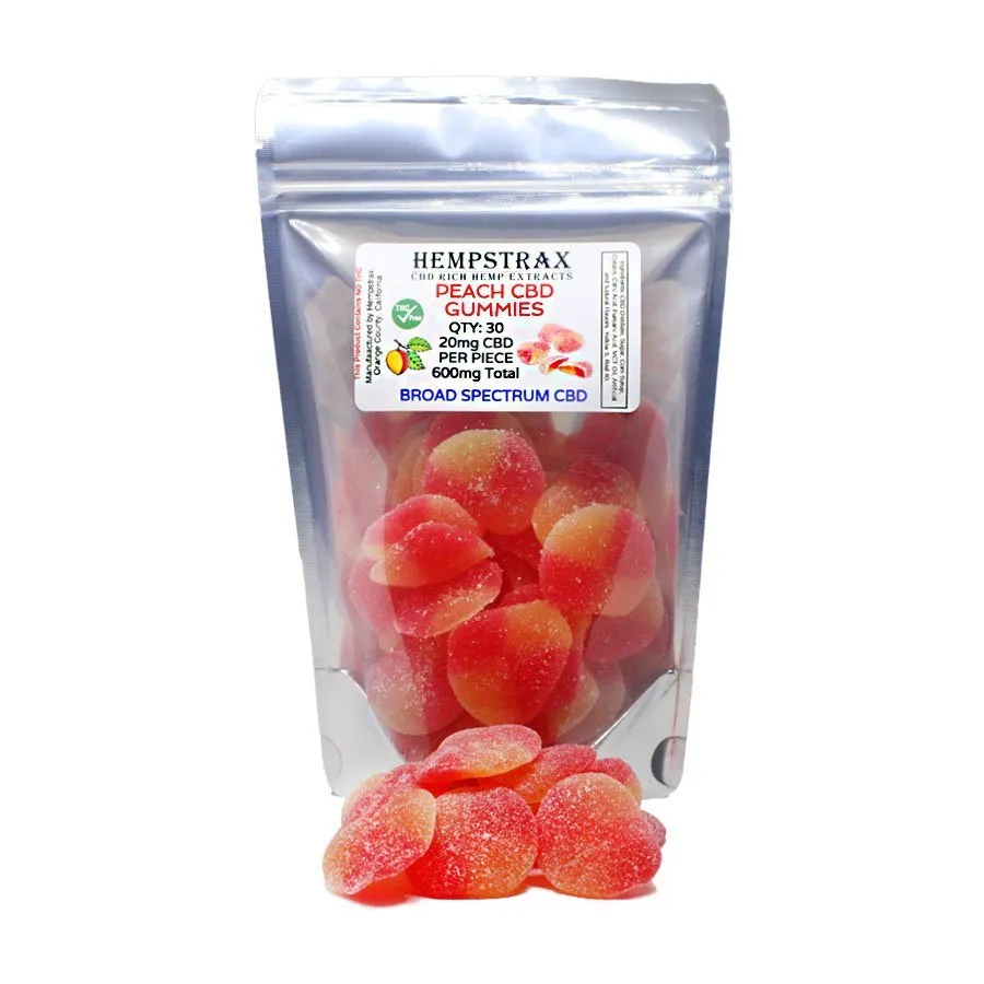 Broad Spectrum Peach Gummies 20 mg CBD