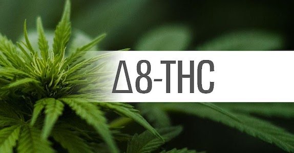 delta-8 benefits graphic with cannabis leaf
