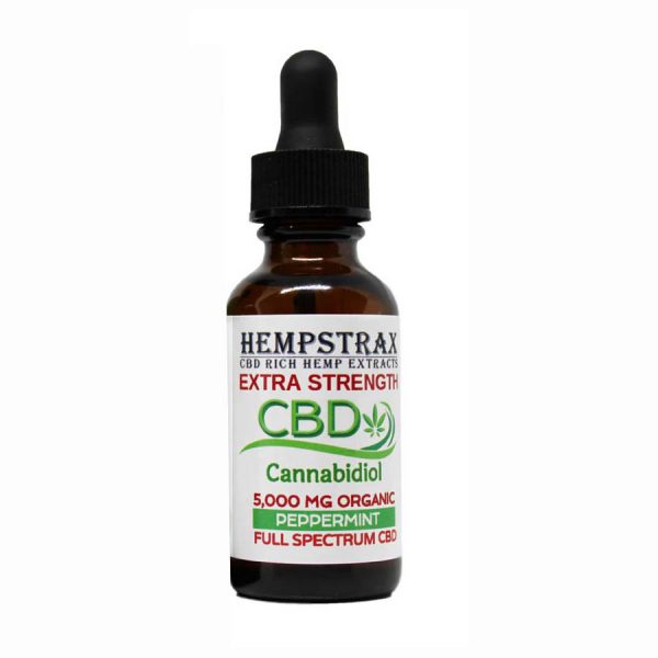 Hempstrax Full Spectrum 5,000mg CBD Tincture in Peppermint Flavor made with MCT Oil