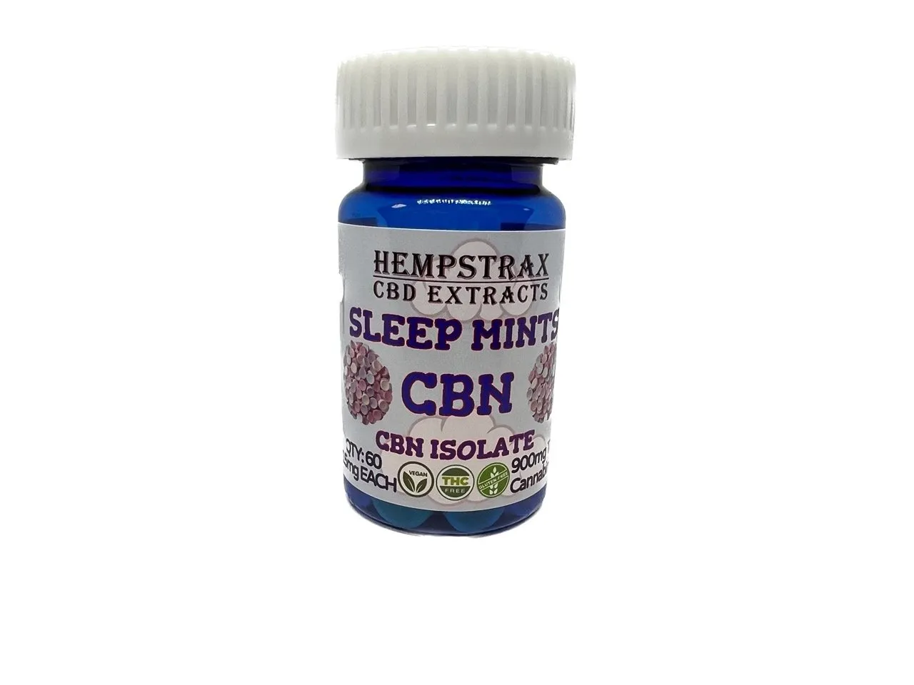 60 count package with 900mg CBN and 15mg CBN in each sleep mint