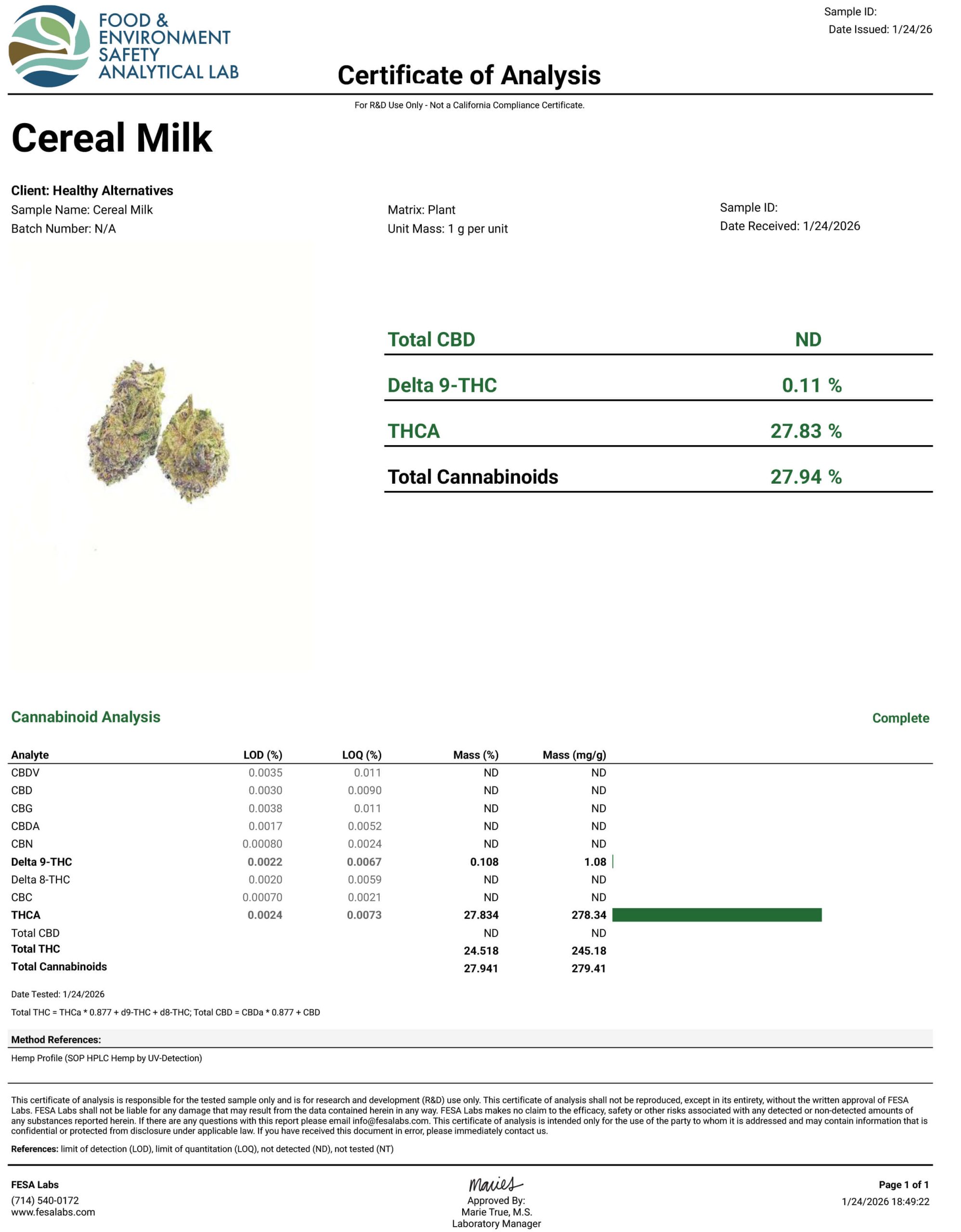 THCA Flower – Cereal Milk