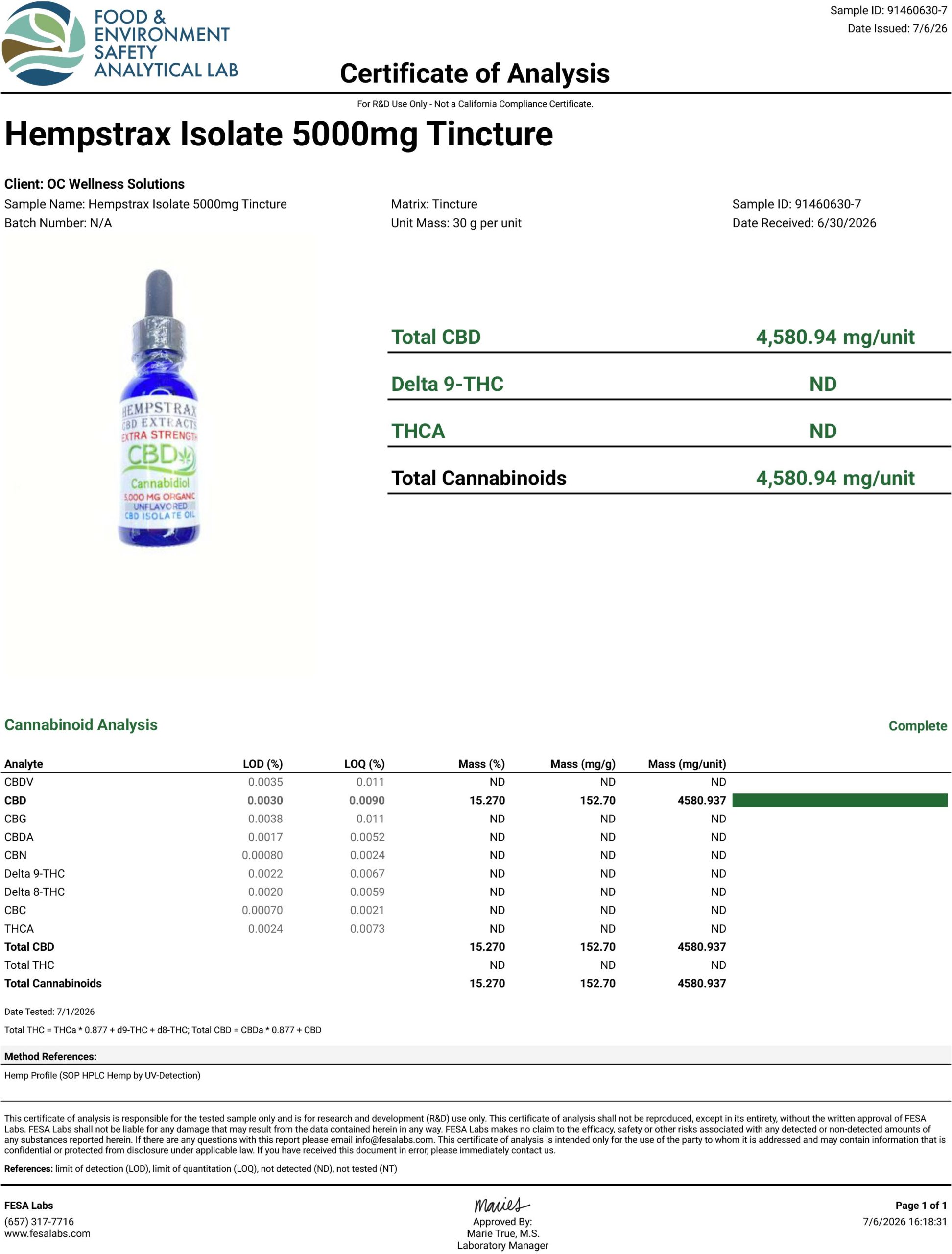 Isolate 5000mg Tincture